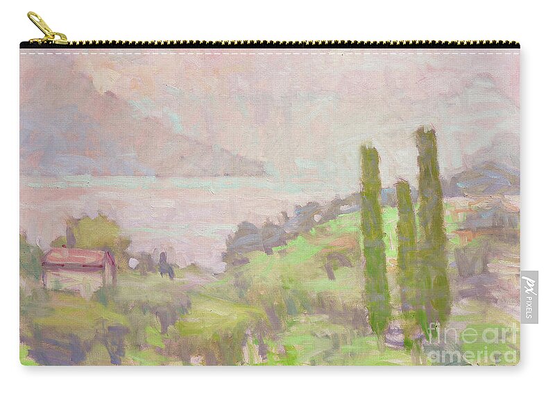 Fresia Zip Pouch featuring the painting On a Dreamy Afternoon by Jerry Fresia