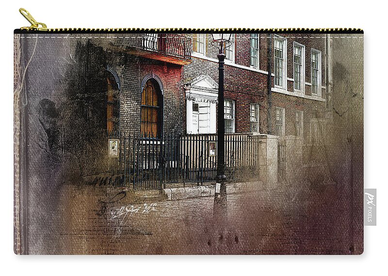 London Zip Pouch featuring the digital art On a London Street by Nicky Jameson