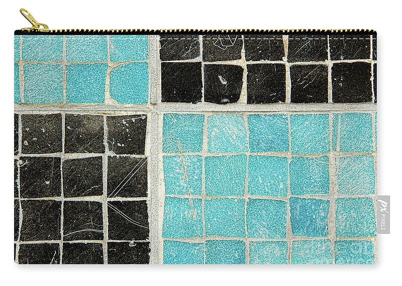 Turquoise Zip Pouch featuring the photograph On a Theme of Turquoise and Black by Marilyn Cornwell