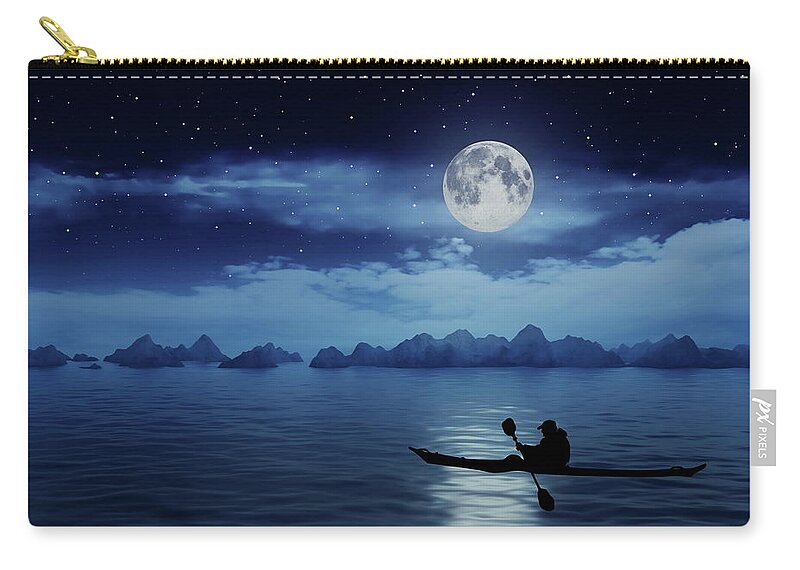 Moonlight Bay Zip Pouch featuring the photograph On Moonlight Bay by Andrea Kollo