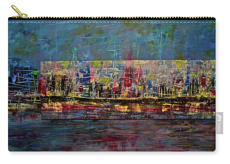 City Zip Pouch featuring the painting On the Waterfront by Janice Nabors Raiteri