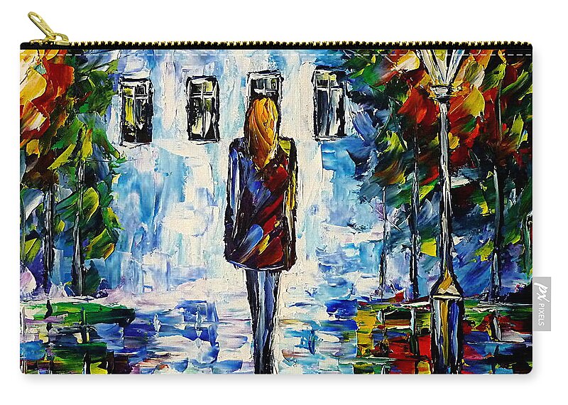 Nightly Scenery Carry-all Pouch featuring the painting On The Way Home by Mirek Kuzniar