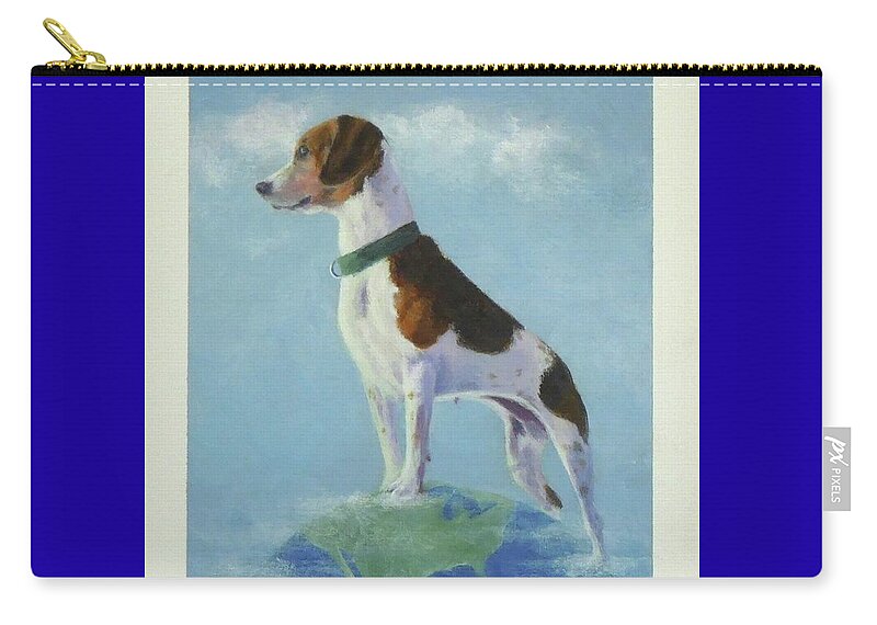 Beagle Zip Pouch featuring the painting On Top of the World by Phyllis Andrews