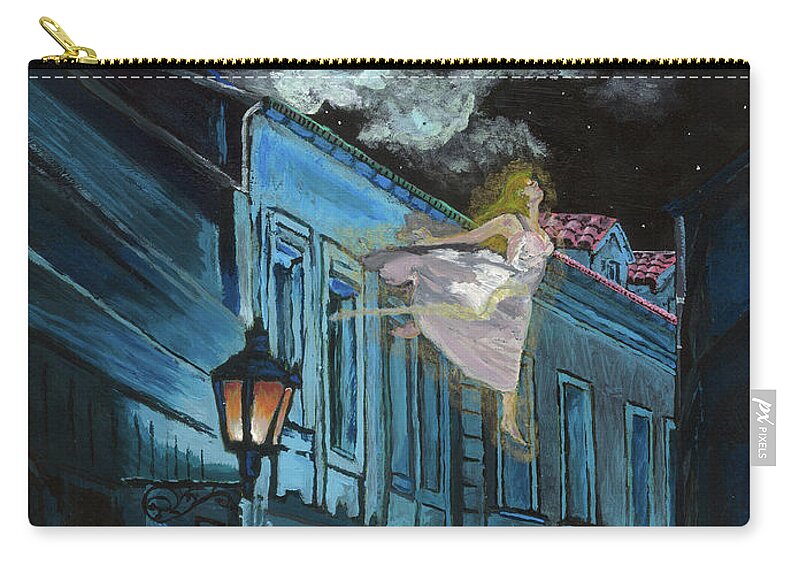 Acrylic Painting Zip Pouch featuring the painting Once Upon a Lucid Dream by Annalisa Rivera-Franz