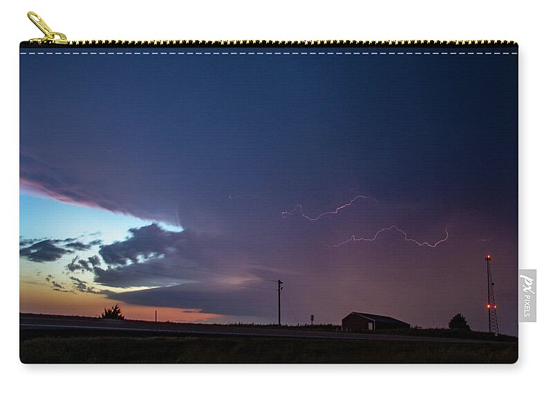 Nebraskasc Zip Pouch featuring the photograph One Last Storm Chase of 2019 016 by Dale Kaminski
