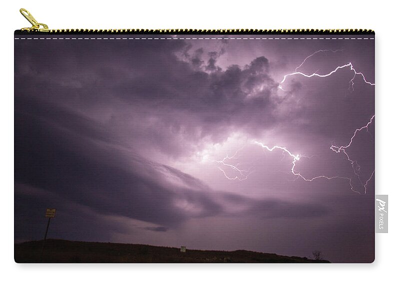 Nebraskasc Zip Pouch featuring the photograph One Last Storm Chase of 2019 070 by Dale Kaminski