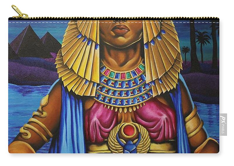 Female Egyptian Royalty Zip Pouch featuring the painting One Night Over Egypt by William Roby