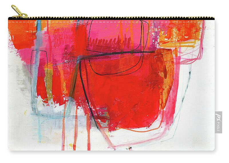 Abstract Art Zip Pouch featuring the painting One of These Days #1 by Jane Davies