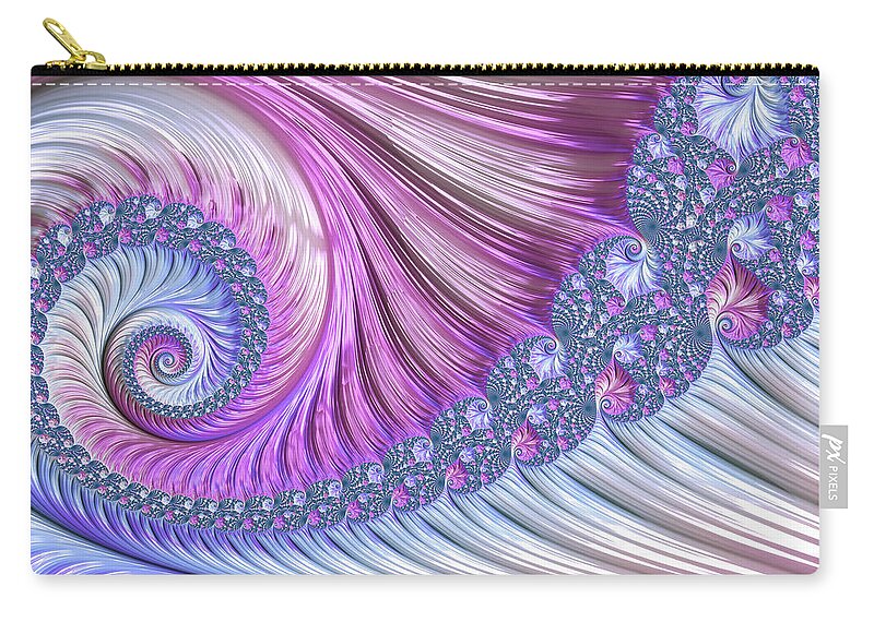 Opal Nautilus Zip Pouch featuring the digital art Opal Nautilus by Susan Maxwell Schmidt