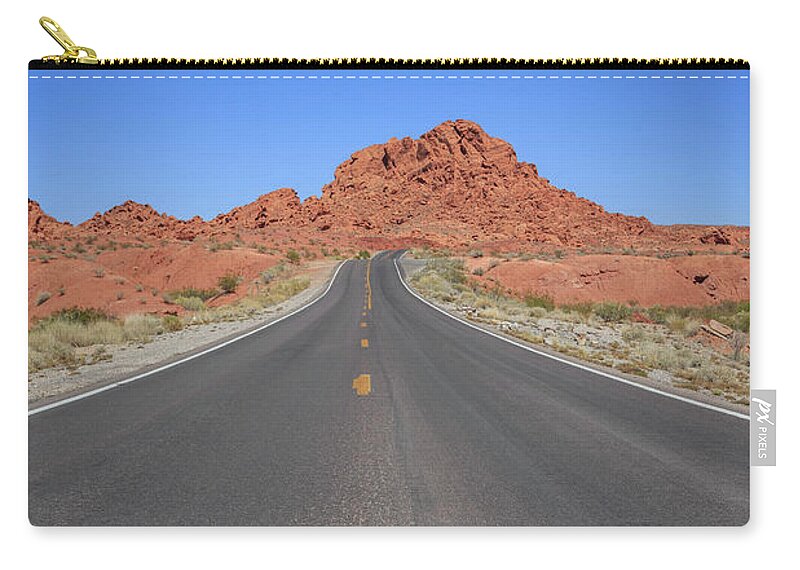 Valley Of Fire Zip Pouch featuring the photograph Open Road Valley of Fire by Edward Fielding