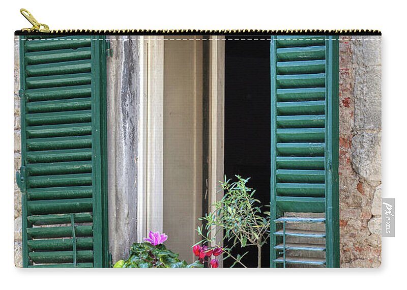 Window Carry-all Pouch featuring the photograph Open Window of Tuscany by David Letts