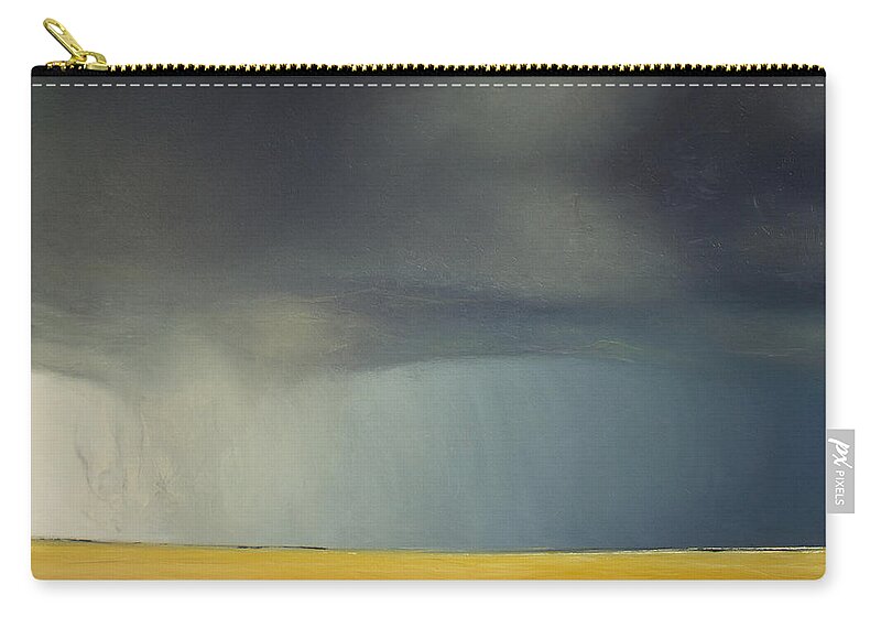 Derek Kaplan Zip Pouch featuring the painting Opt.36.18 'Storm' by Derek Kaplan