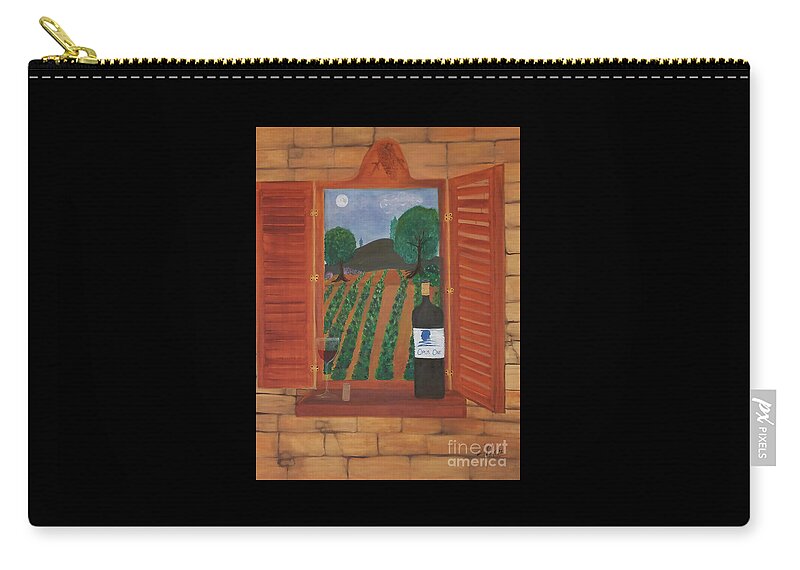 Wine Carry-all Pouch featuring the painting Opus One Napa Sonoma by Artist Linda Marie