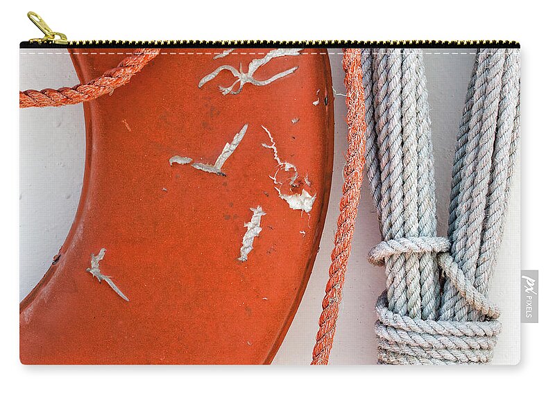 Boat Carry-all Pouch featuring the photograph Orange Life Ring by Carol Leigh