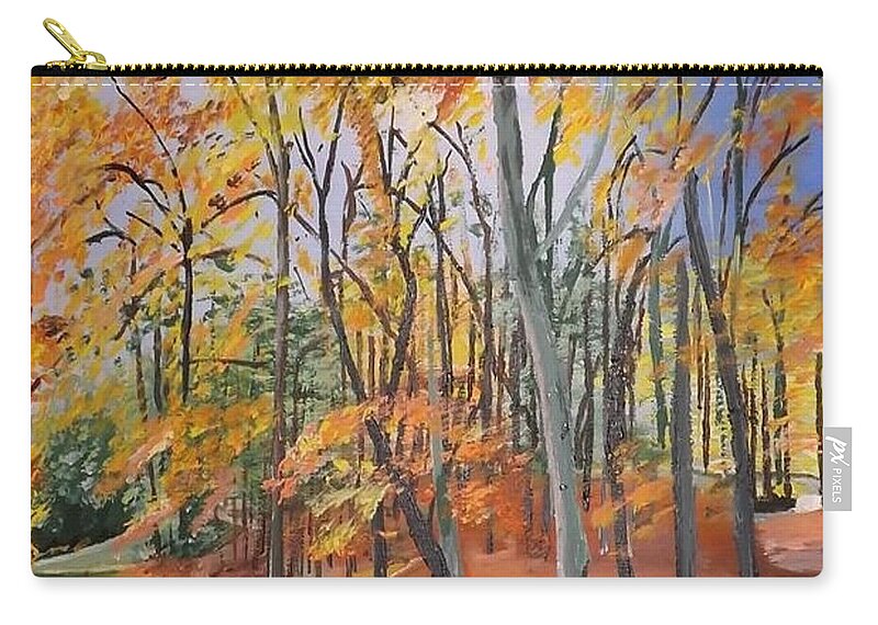 Acrylic Zip Pouch featuring the painting Orange Park by Denise Morgan