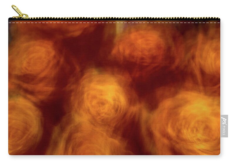 Abstract Zip Pouch featuring the photograph Orange rose flower abstract by Phillip Rubino