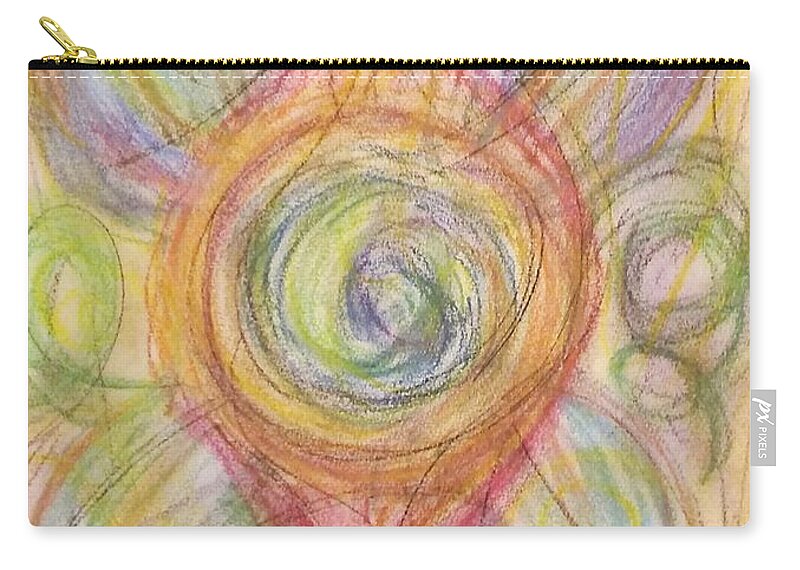  Zip Pouch featuring the mixed media Ornament Flower by SarahJo Hawes
