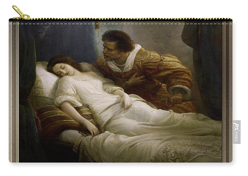 Othello Zip Pouch featuring the painting Othello by Christian Kohler by Rolando Burbon