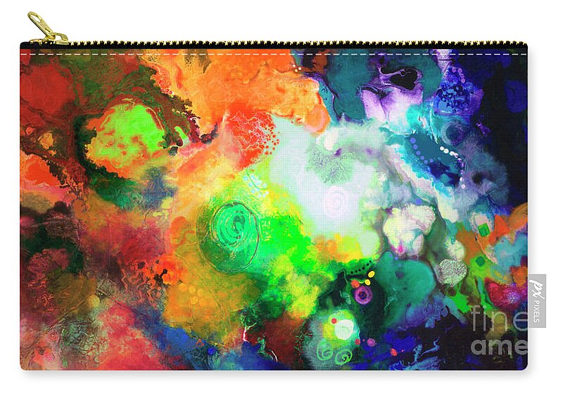 Abstract Zip Pouch featuring the painting Outward Bound by Sally Trace
