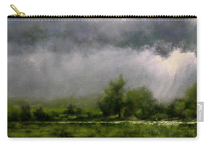 Painting Zip Pouch featuring the painting Overcast Day at the Refuge by Jim Gola