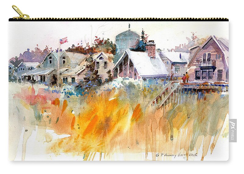 Visco Zip Pouch featuring the painting Overlooking the Marsh Grass by P Anthony Visco
