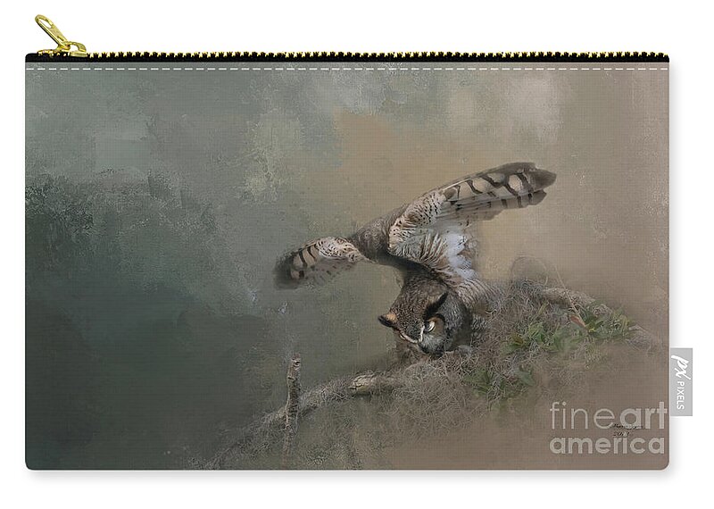 Wild Zip Pouch featuring the photograph Owl Stretch by Marvin Spates