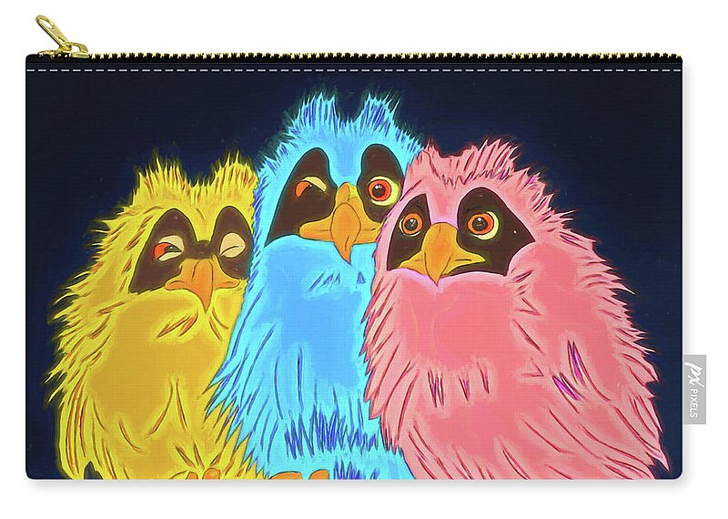 Owl Zip Pouch featuring the digital art Owlet You Decide by John Haldane