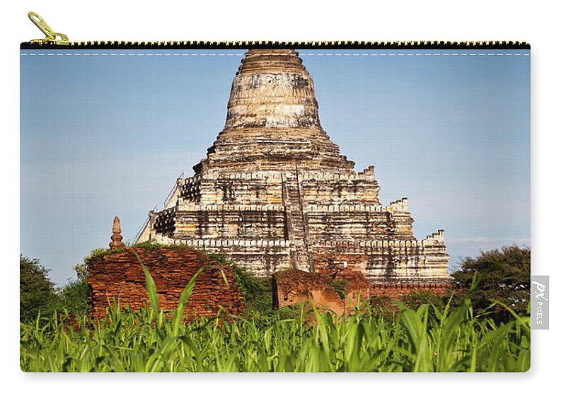 Pagoda Zip Pouch featuring the photograph Pagode In Bagan, Myanmar by Daniel Osterkamp
