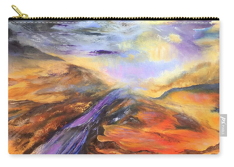 Impressionism Zip Pouch featuring the painting Paint Rock Texas by Terry R MacDonald