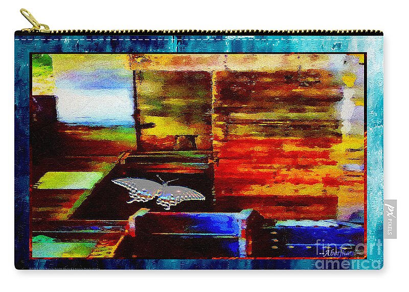 Aquamarine Carry-all Pouch featuring the mixed media Painted Shadows of a Different Love and Time by Aberjhani