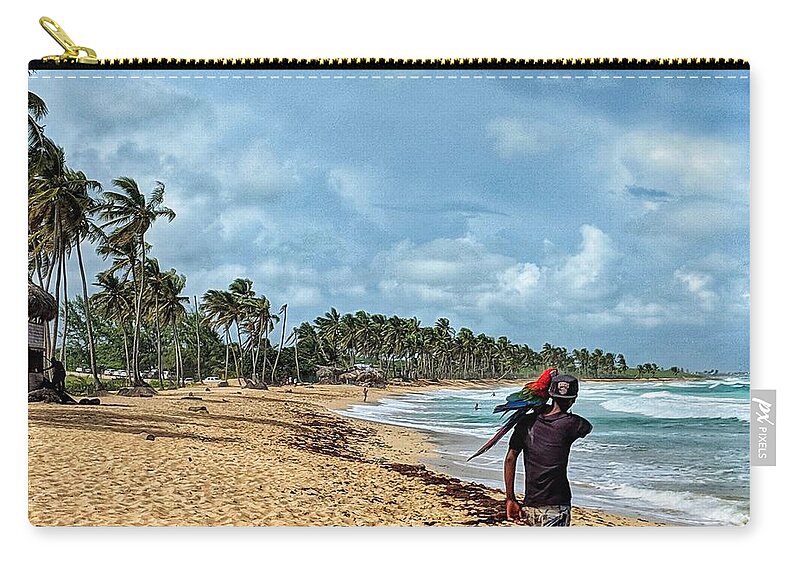 Punta Cana Carry-all Pouch featuring the photograph Palm Tree Paradise by Portia Olaughlin