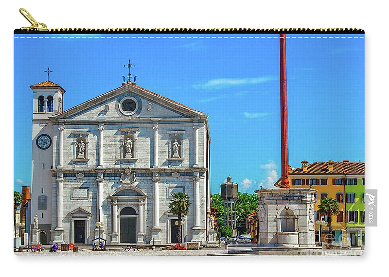 Palmanova Zip Pouch featuring the photograph Palmanova cathedral - Udine province - Friuli Venezia Giulia region - Italy by Luca Lorenzelli