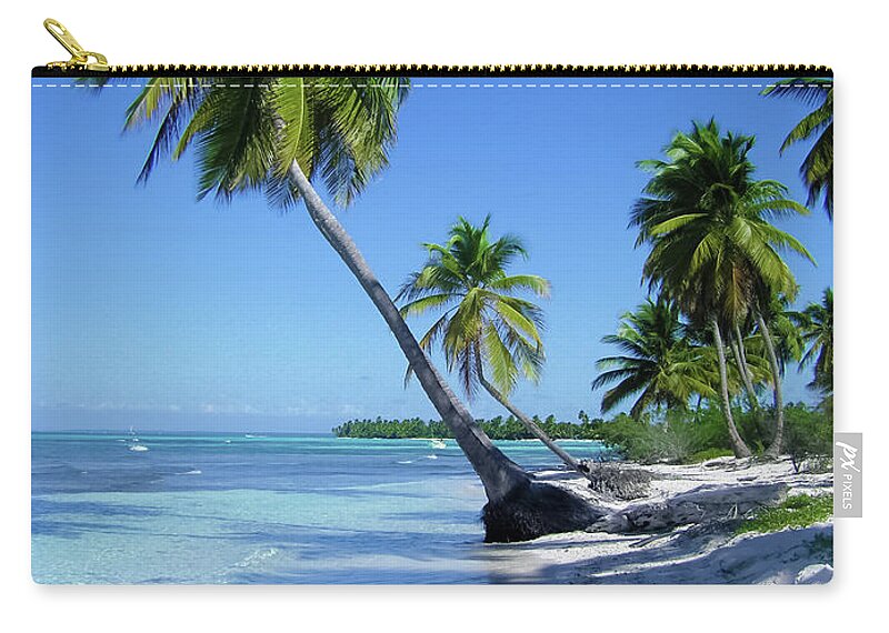 Scenics Zip Pouch featuring the photograph Palms In Beach by Antonio Zanghì