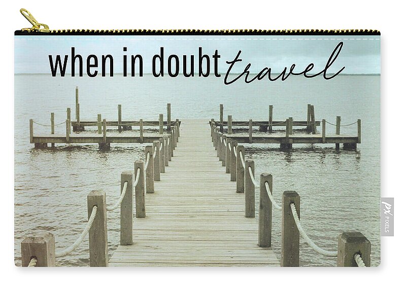 A Zip Pouch featuring the photograph PAMLICO SOUND quote by Jamart Photography