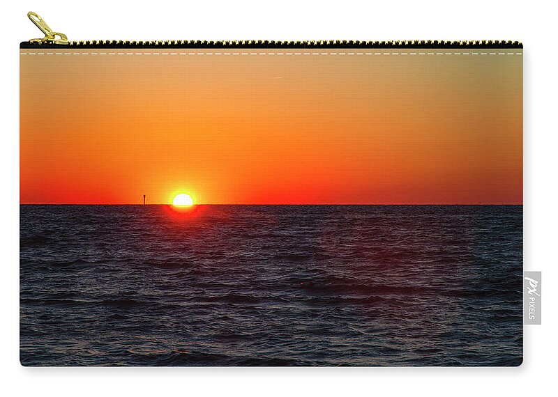 Sunset Zip Pouch featuring the photograph Pamlico Sound Sunset 2010-10 01 by Jim Dollar