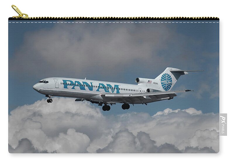Pan American World Airways Zip Pouch featuring the photograph Pan American Boeing 727 Clipper High Flyer by Erik Simonsen