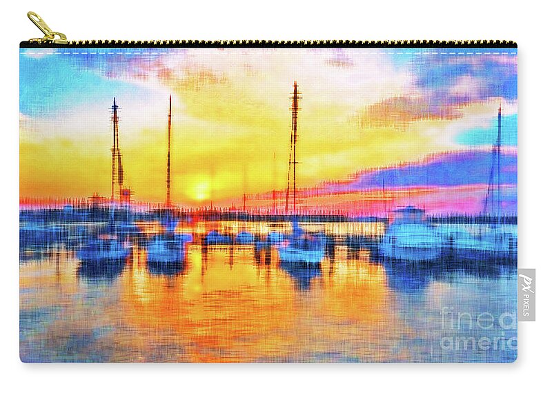 Sailboats Zip Pouch featuring the photograph Panhandle Sunset by Becqi Sherman