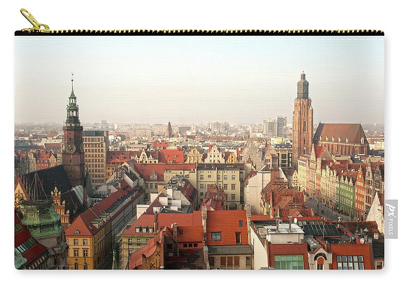 Gothic Style Zip Pouch featuring the photograph Panorama Of The City Of Wroclaw by By Grzegorz Polak