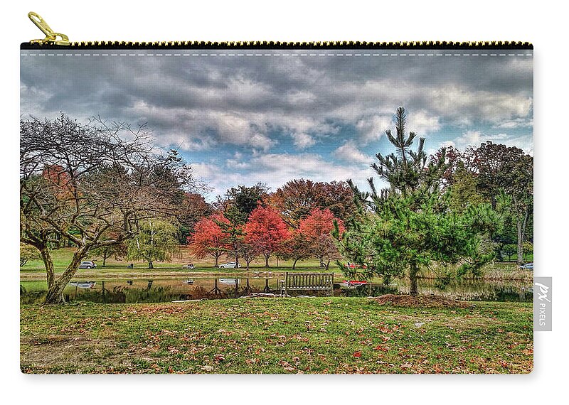 Panoramic Zip Pouch featuring the photograph Panoramic view of Bruce Park, Greenwich, Connecticut by Cordia Murphy