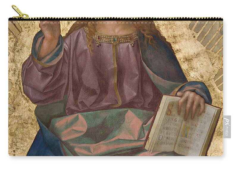 Christian Zip Pouch featuring the painting Pantocrator Among Saints by Boccaccio Boccaccino