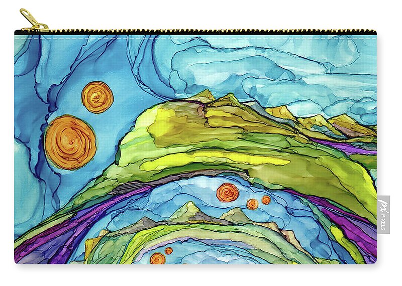 Dreamscape Zip Pouch featuring the painting Parallelity by Winona's Sunshyne