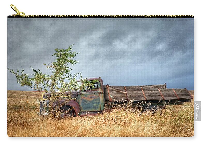 Old Truck Zip Pouch featuring the photograph Parked by Harriet Feagin