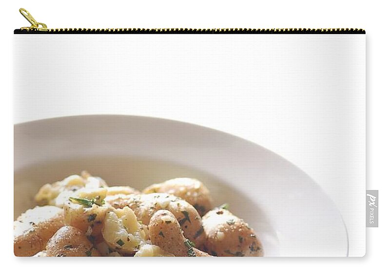 White Background Zip Pouch featuring the photograph Parsley Potatoes by Julie Clancy