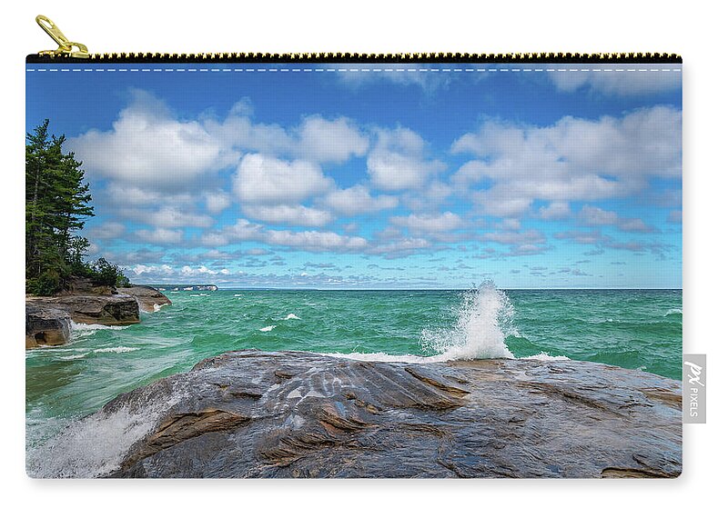 Lake Superior Zip Pouch featuring the photograph Partly Sunny by Gary McCormick