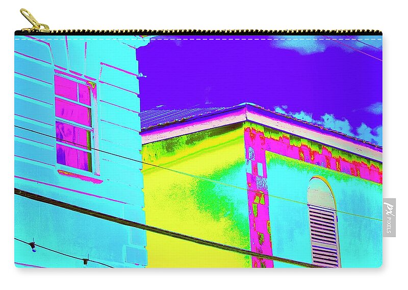 Abstract Zip Pouch featuring the photograph Party Lights by Debra Grace Addison