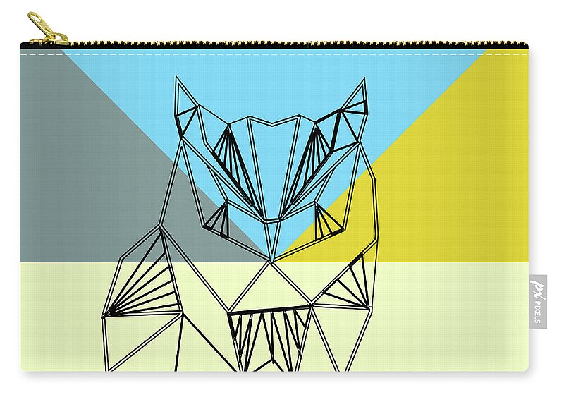 Owl Zip Pouch featuring the digital art Party Owl by Naxart Studio