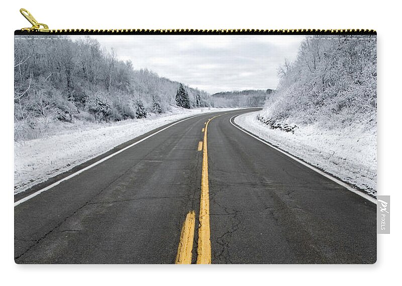 Road Zip Pouch featuring the photograph Passing Cold by Todd Klassy