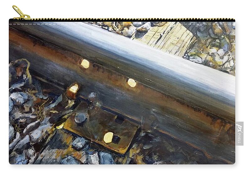 Railroad Zip Pouch featuring the painting Passing Through by William Brody