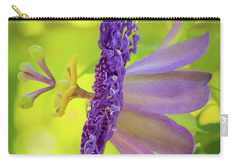 Artsy Zip Pouch featuring the photograph Passionate Purple Passiflora by Sabrina L Ryan