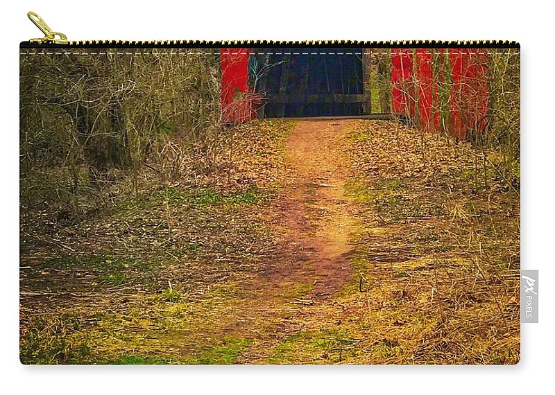  Carry-all Pouch featuring the photograph Path to Bridge by Jack Wilson